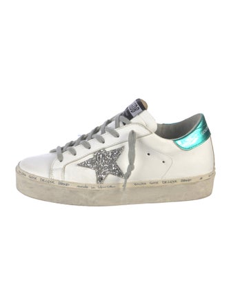Golden Goose Leather Glitter Accents Sneakers
