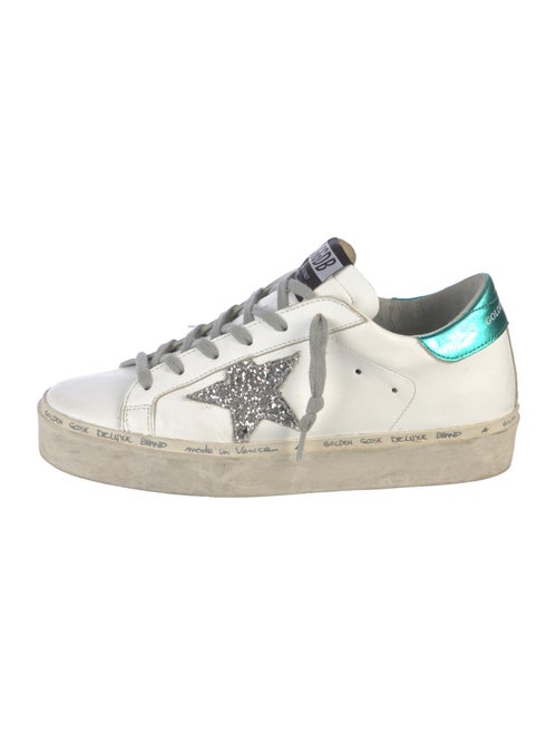 Golden Goose Leather Glitter Accents Sneakers