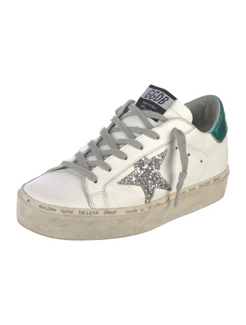 Golden Goose Leather Glitter Accents Sneakers