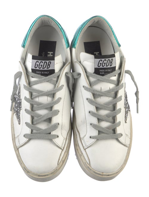 Golden Goose Leather Glitter Accents Sneakers