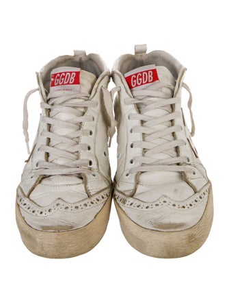 Golden Goose Leather Lasercut Accents Sneakers