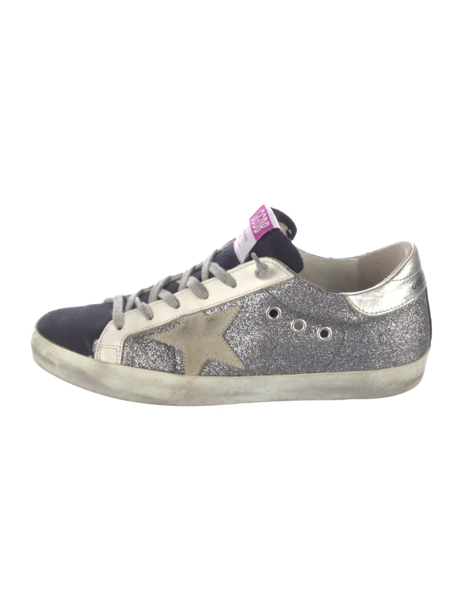 Golden Goose Glitter Colorblock Pattern Sneakers