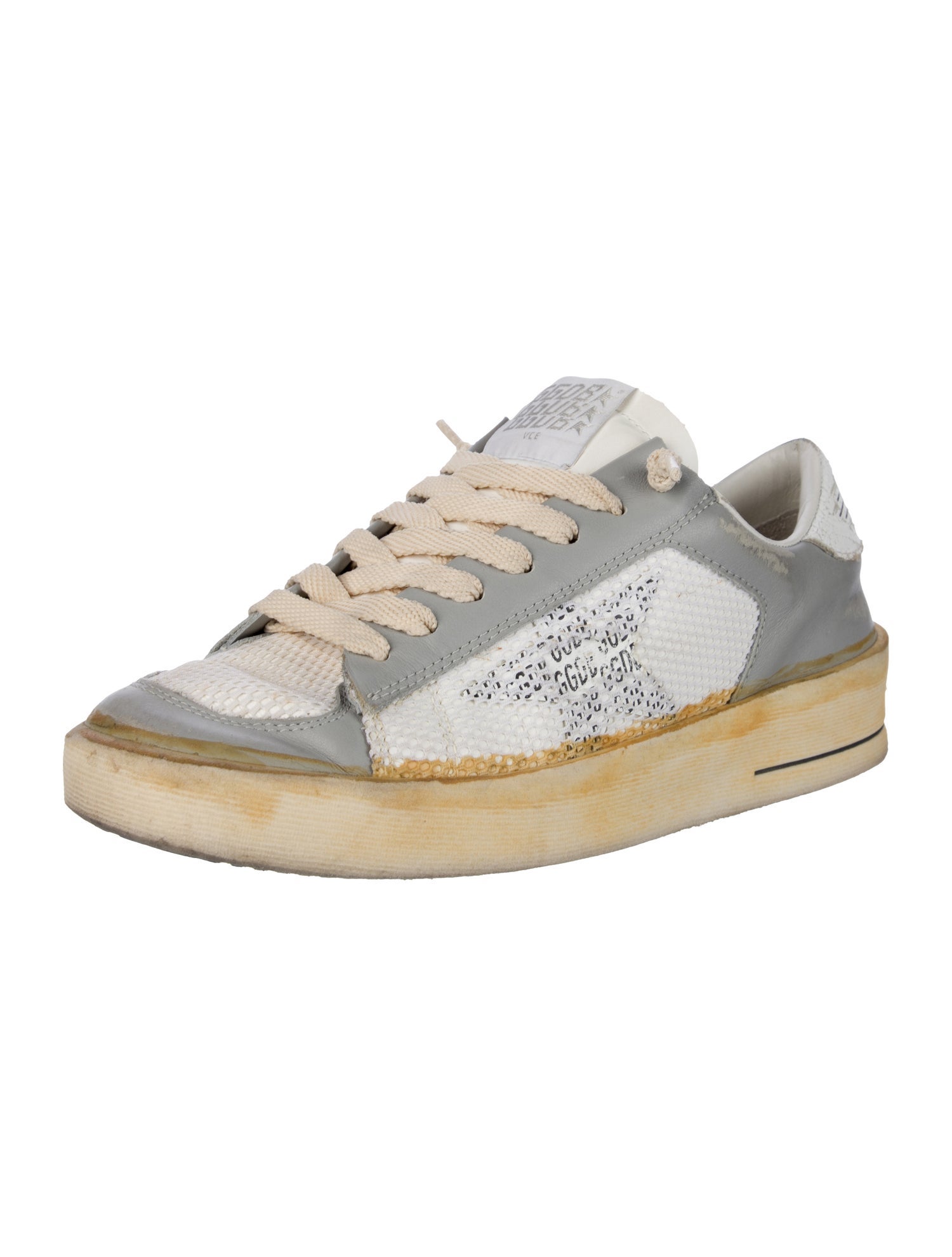 Golden Goose Leather Colorblock Pattern Sneakers