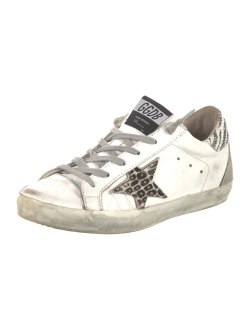 Golden Goose Leather Glitter Accents Sneakers