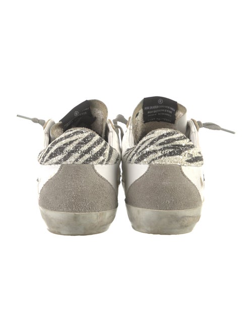 Golden Goose Leather Glitter Accents Sneakers