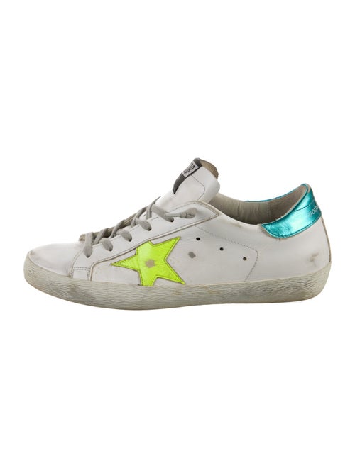 Golden Goose Leather Graphic Print Sneakers