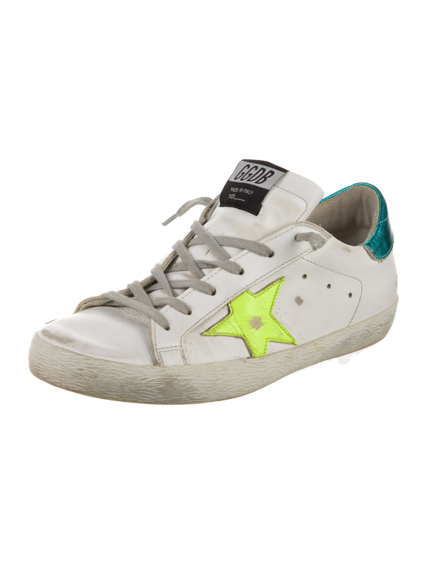 Golden Goose Leather Graphic Print Sneakers