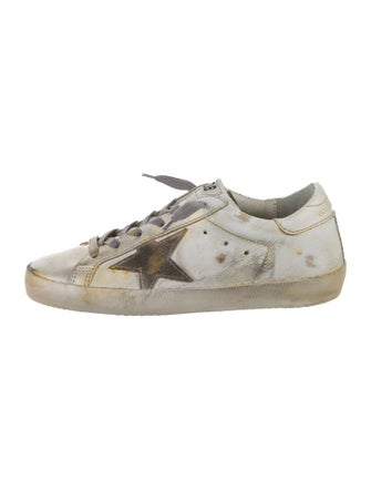 Golden Goose Leather Printed Sneakers