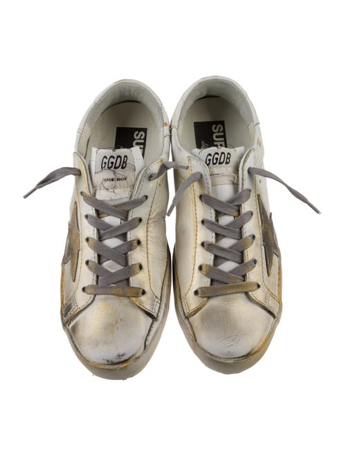 Golden Goose Leather Printed Sneakers
