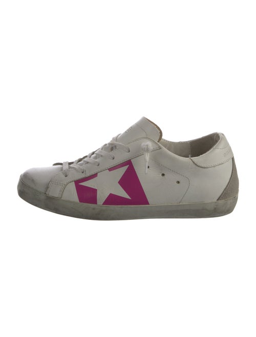 Golden Goose Leather Graphic Print Sneakers