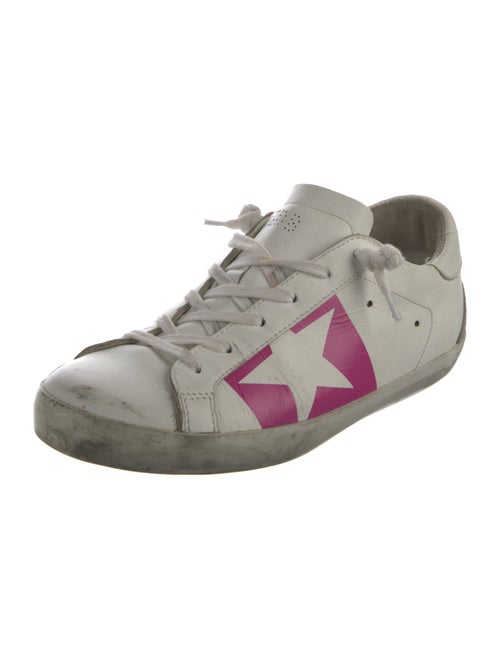 Golden Goose Leather Graphic Print Sneakers