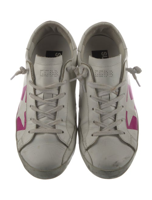 Golden Goose Leather Graphic Print Sneakers