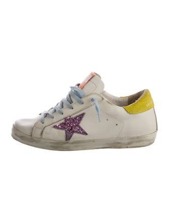 Golden Goose Leather Printed Sneakers