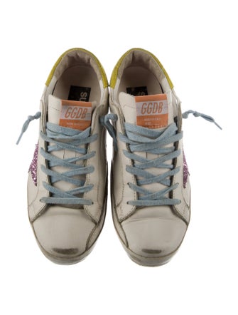 Golden Goose Leather Printed Sneakers
