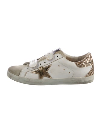 Golden Goose Leather Animal Print Sneakers