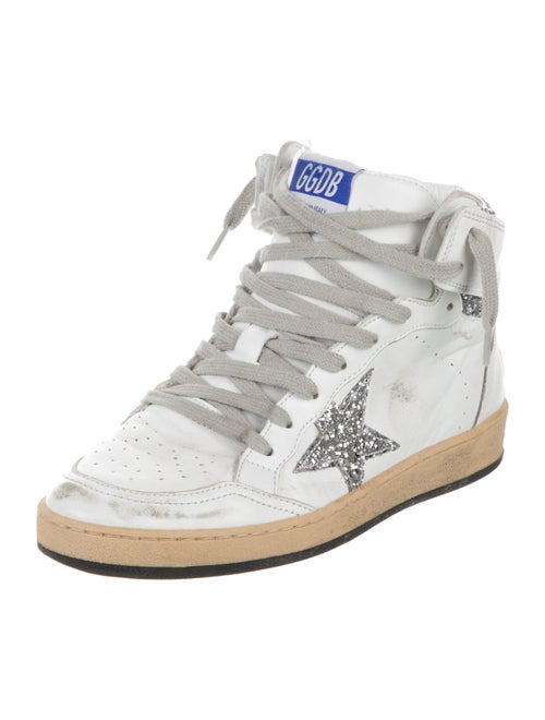 Golden Goose Leather Printed Athletic Sneakers