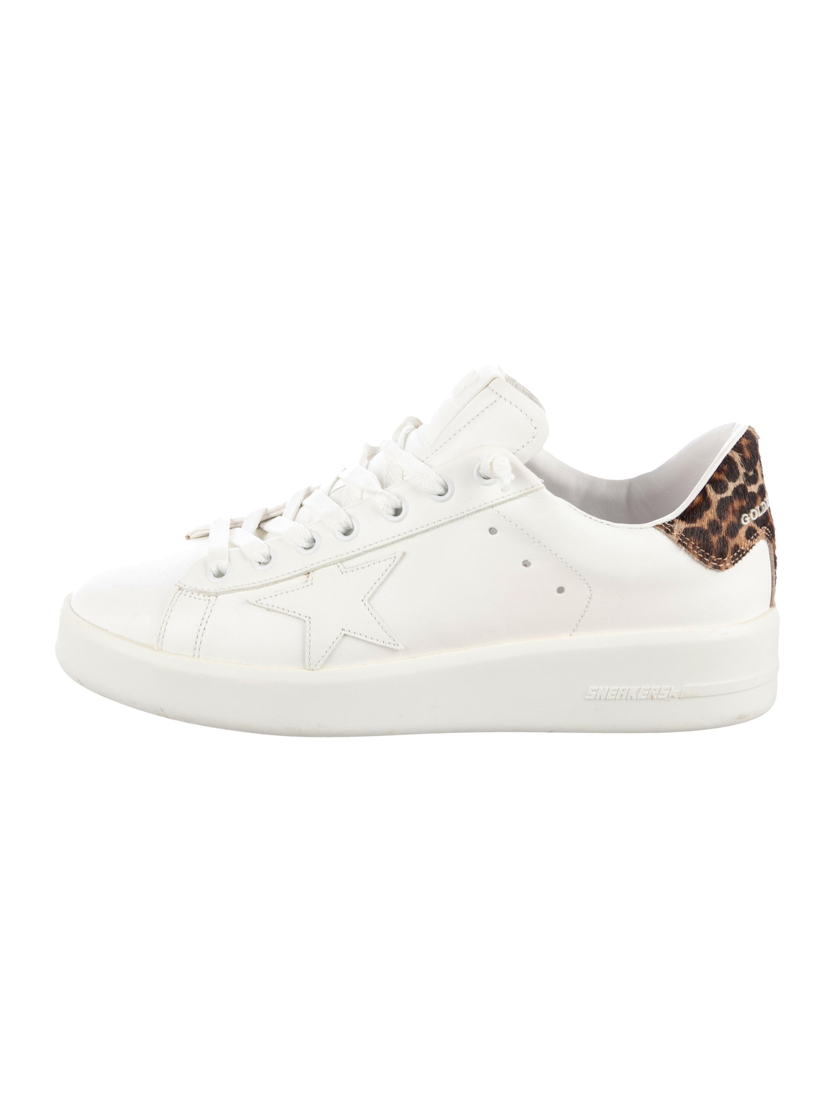 Golden Goose Leather Glitter Accents Sneakers