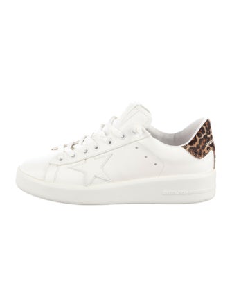 Golden Goose Leather Glitter Accents Sneakers