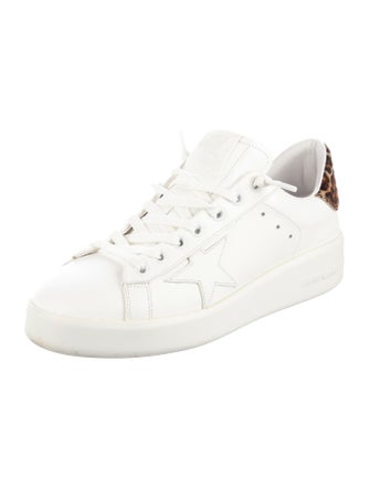 Golden Goose Leather Glitter Accents Sneakers