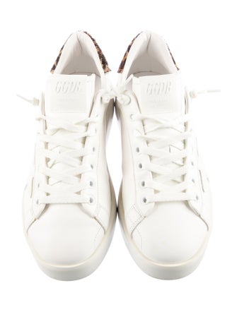 Golden Goose Leather Glitter Accents Sneakers