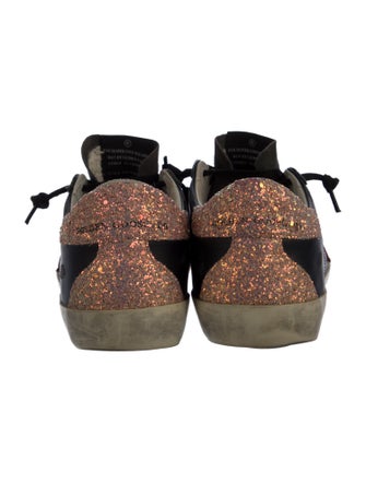 Golden Goose Leather Glitter Accents Sneakers