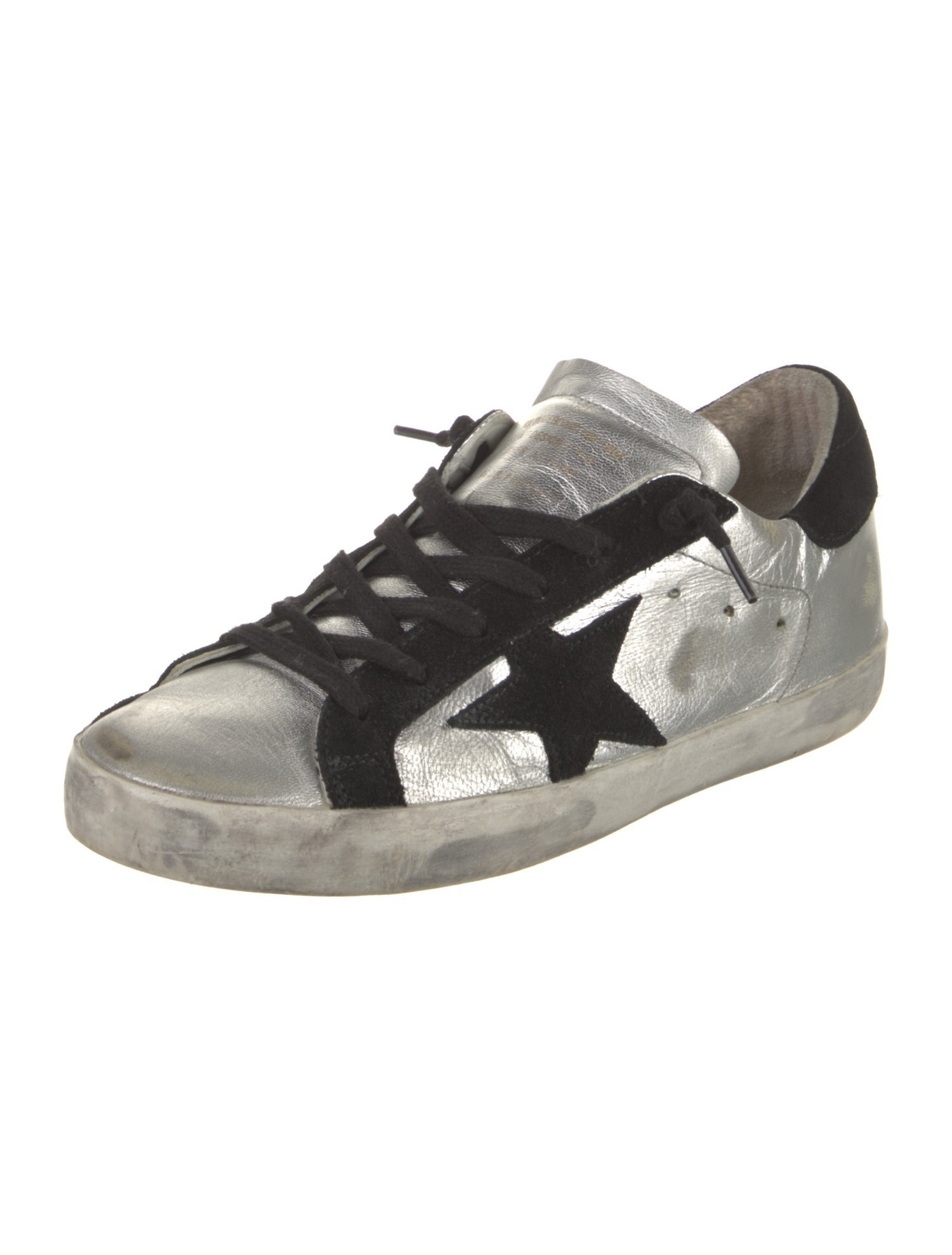 Golden Goose Leather Colorblock Pattern Sneakers