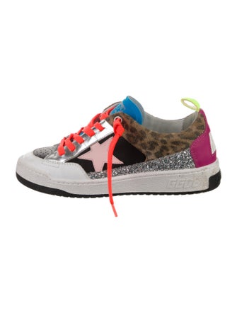 Golden Goose Leather Printed Sneakers