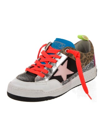 Golden Goose Leather Printed Sneakers