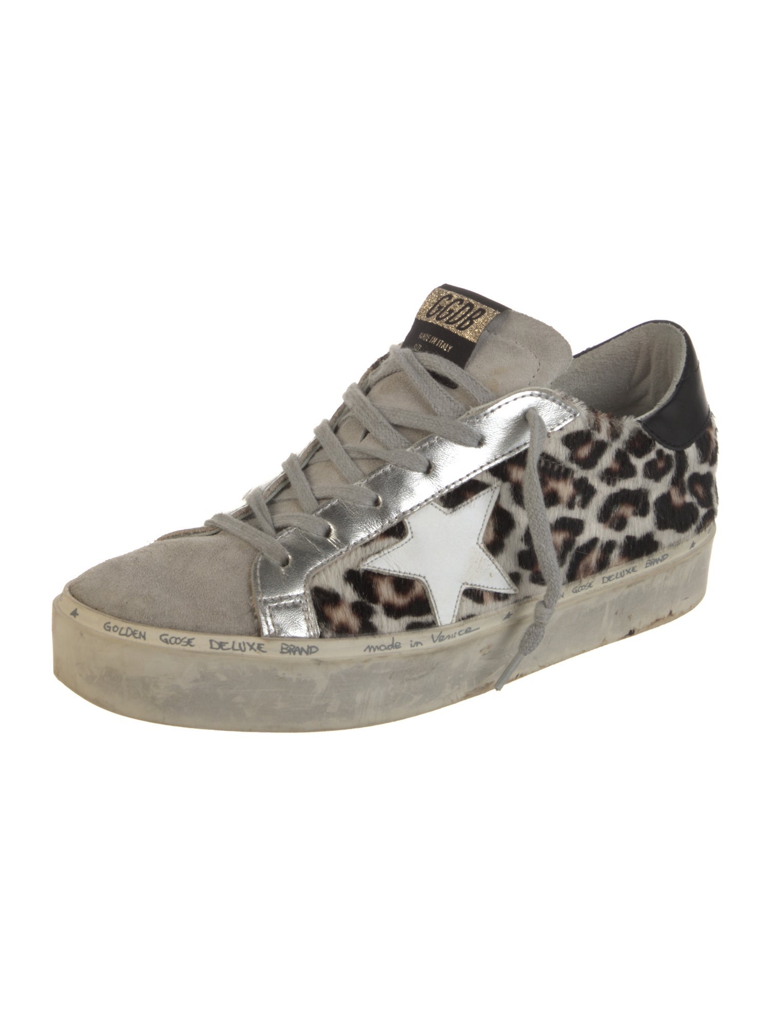 Golden Goose Ponyhair Animal Print Sneakers