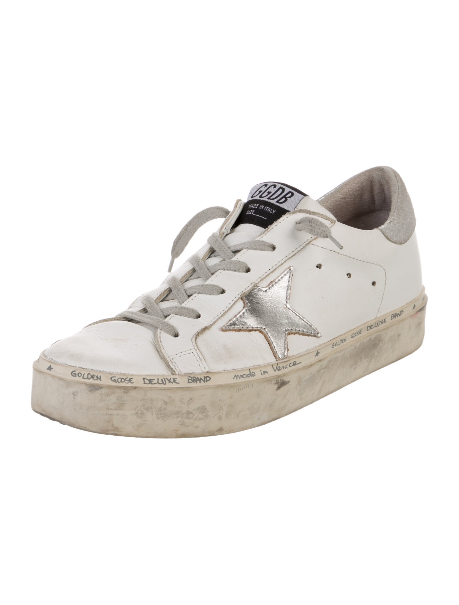 Golden Goose Leather Distressed Accents Sneakers