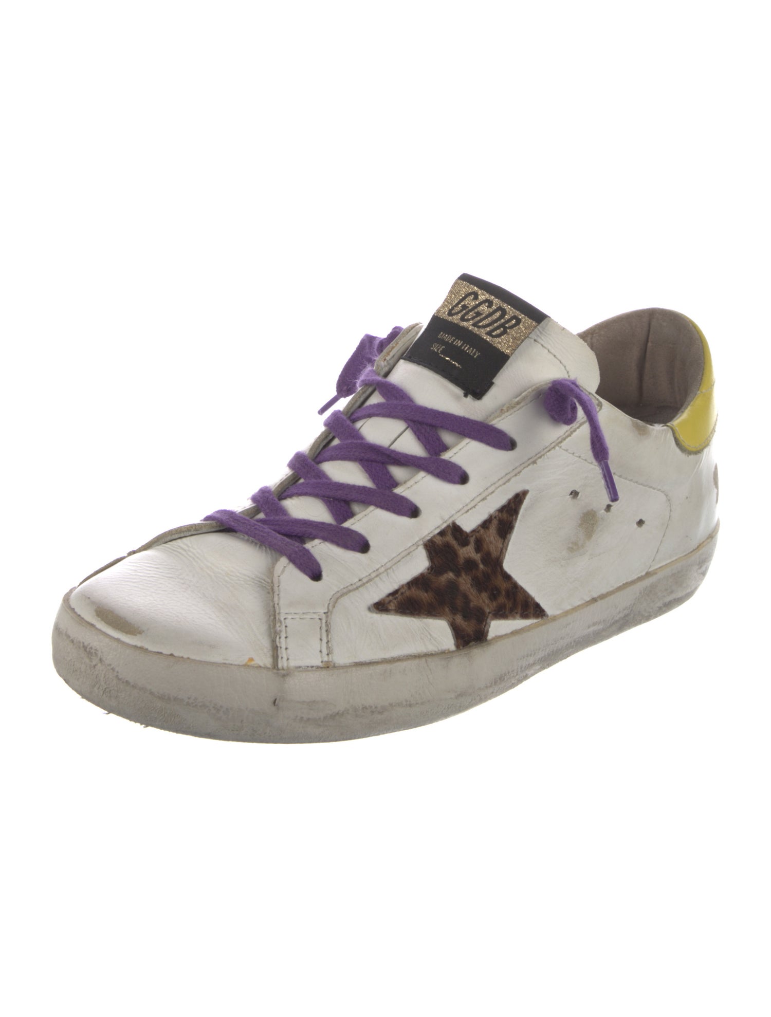 Golden Goose Leather Distressed Accents Sneakers
