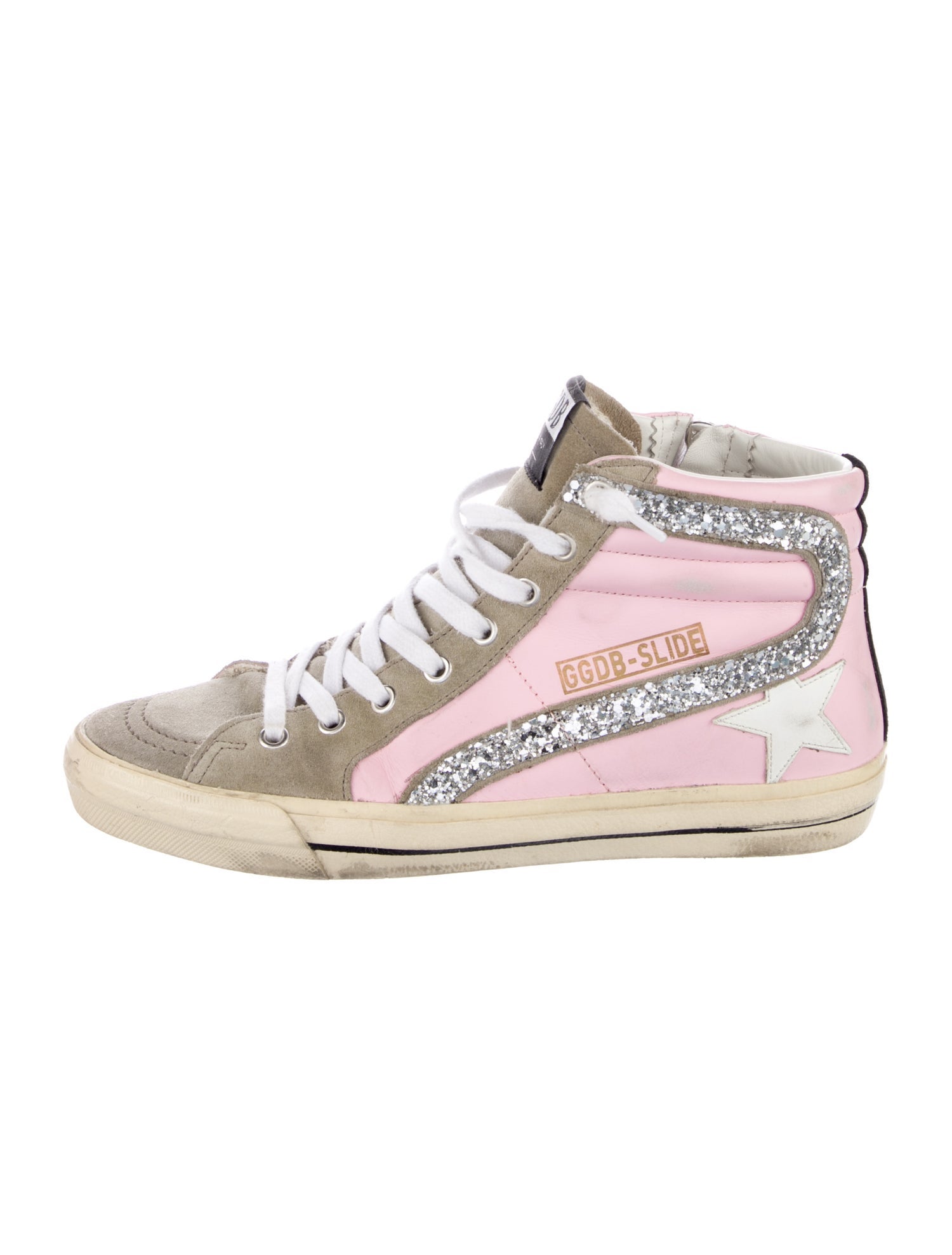 Golden Goose Leather Printed Sneakers