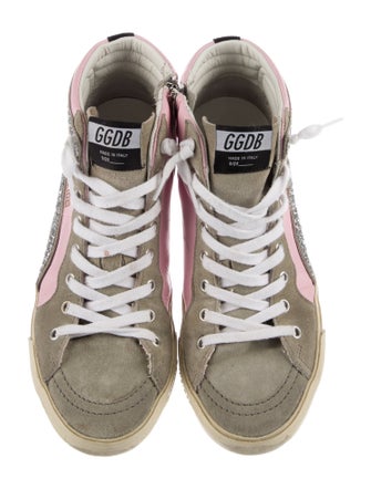 Golden Goose Leather Printed Sneakers