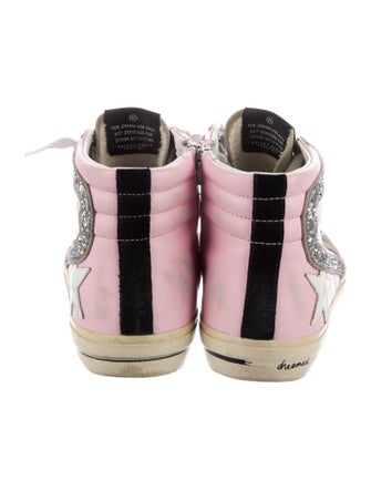 Golden Goose Leather Printed Sneakers