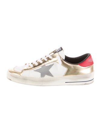 Golden Goose Leather Colorblock Pattern Sneakers
