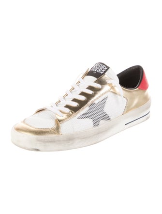 Golden Goose Leather Colorblock Pattern Sneakers