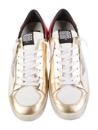 Golden Goose Leather Colorblock Pattern Sneakers