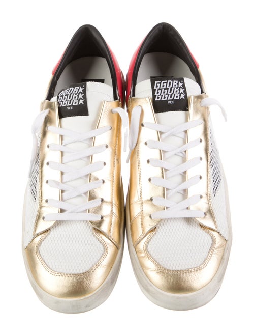 Golden Goose Leather Colorblock Pattern Sneakers
