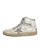 Golden Goose Leather Glitter Accents Sneakers
