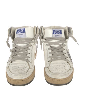 Golden Goose Leather Glitter Accents Sneakers
