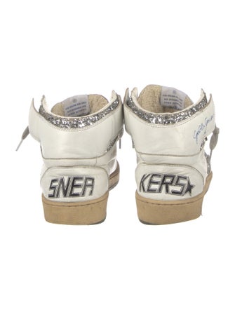 Golden Goose Leather Glitter Accents Sneakers