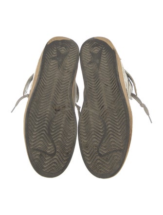 Golden Goose Leather Glitter Accents Sneakers