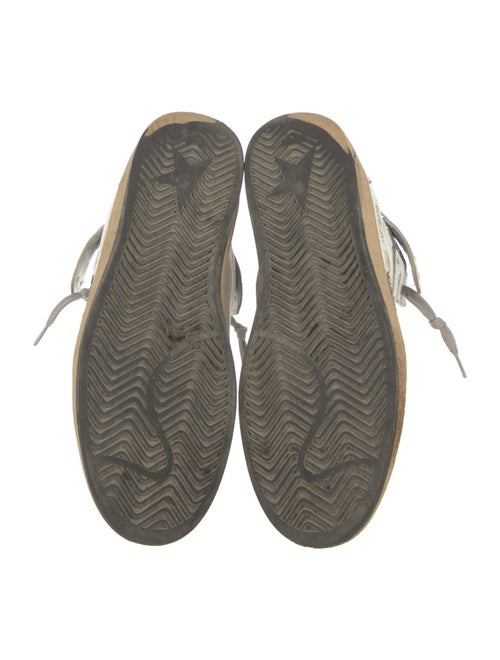 Golden Goose Leather Glitter Accents Sneakers