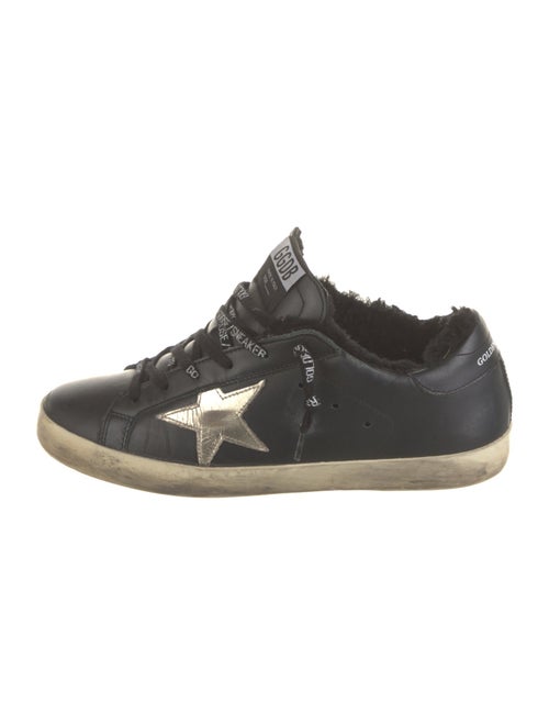 Golden Goose Leather Faux Fur Trim Sneakers