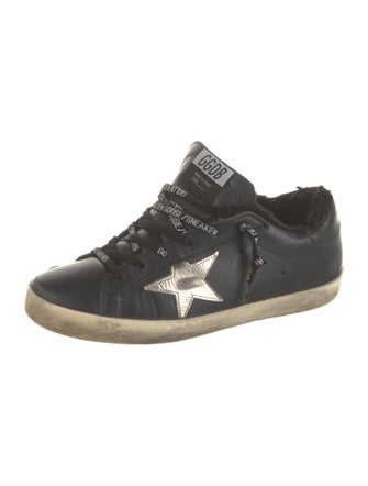 Golden Goose Leather Faux Fur Trim Sneakers