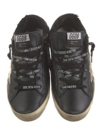 Golden Goose Leather Faux Fur Trim Sneakers