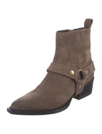 Golden Goose Suede Distressed Accents Moto Boots