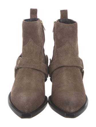 Golden Goose Suede Distressed Accents Moto Boots