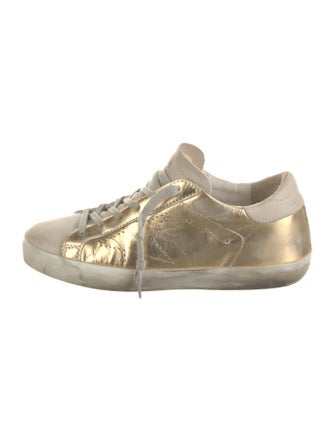 Golden Goose Leather Colorblock Pattern Sneakers