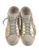 Golden Goose Leather Colorblock Pattern Sneakers